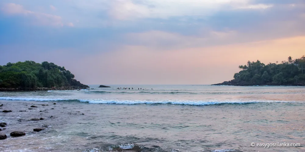 Mirissa Beach and enjoy the surfing