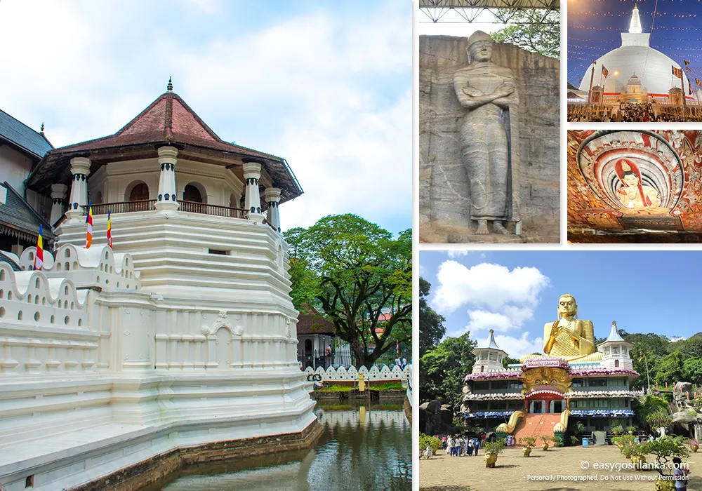 Visit historic Buddhist temples across Sri Lanka