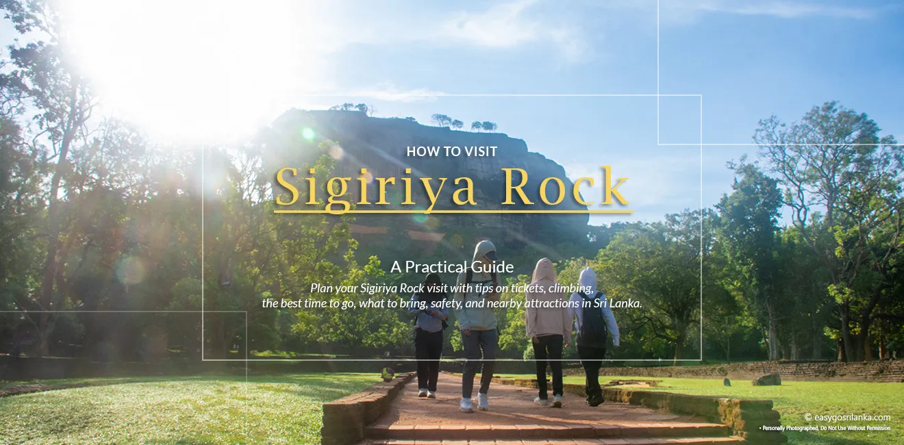 Sigiriya Rock Fortress rising above the green landscape of Sri Lanka